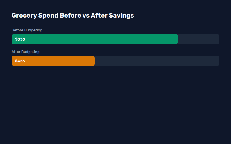 Grocery spend comparison chart
